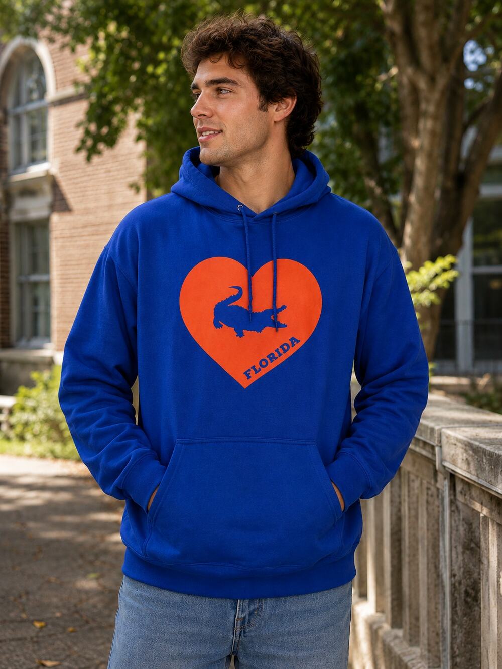 PORT & COMPANY Florida Gators Blue Orange Love Hoodie Men’s Size Large FSU